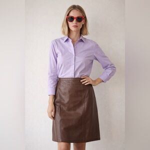 Danier Rich chocolate Brown soft Leather Pencil Skirt size 8